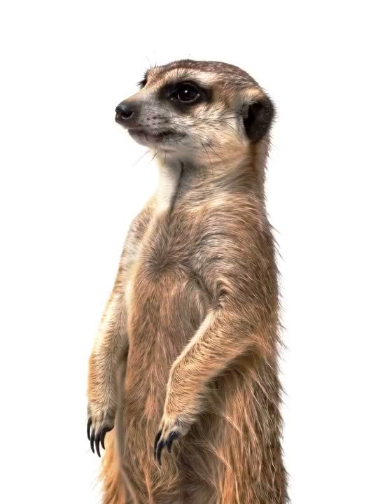 A meerkat standing tall on lookout — it has spotted the opportunity
